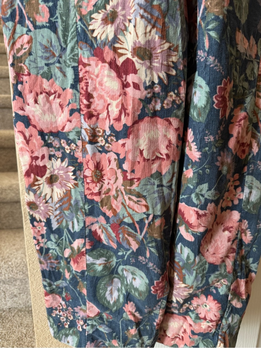 Vintage Laura Ashley jumpsuit floral corduroy blue floral size small - Picture 5 of 11
